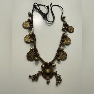 Middle Eastern Tribal Coin/Bell Dangle Necklace